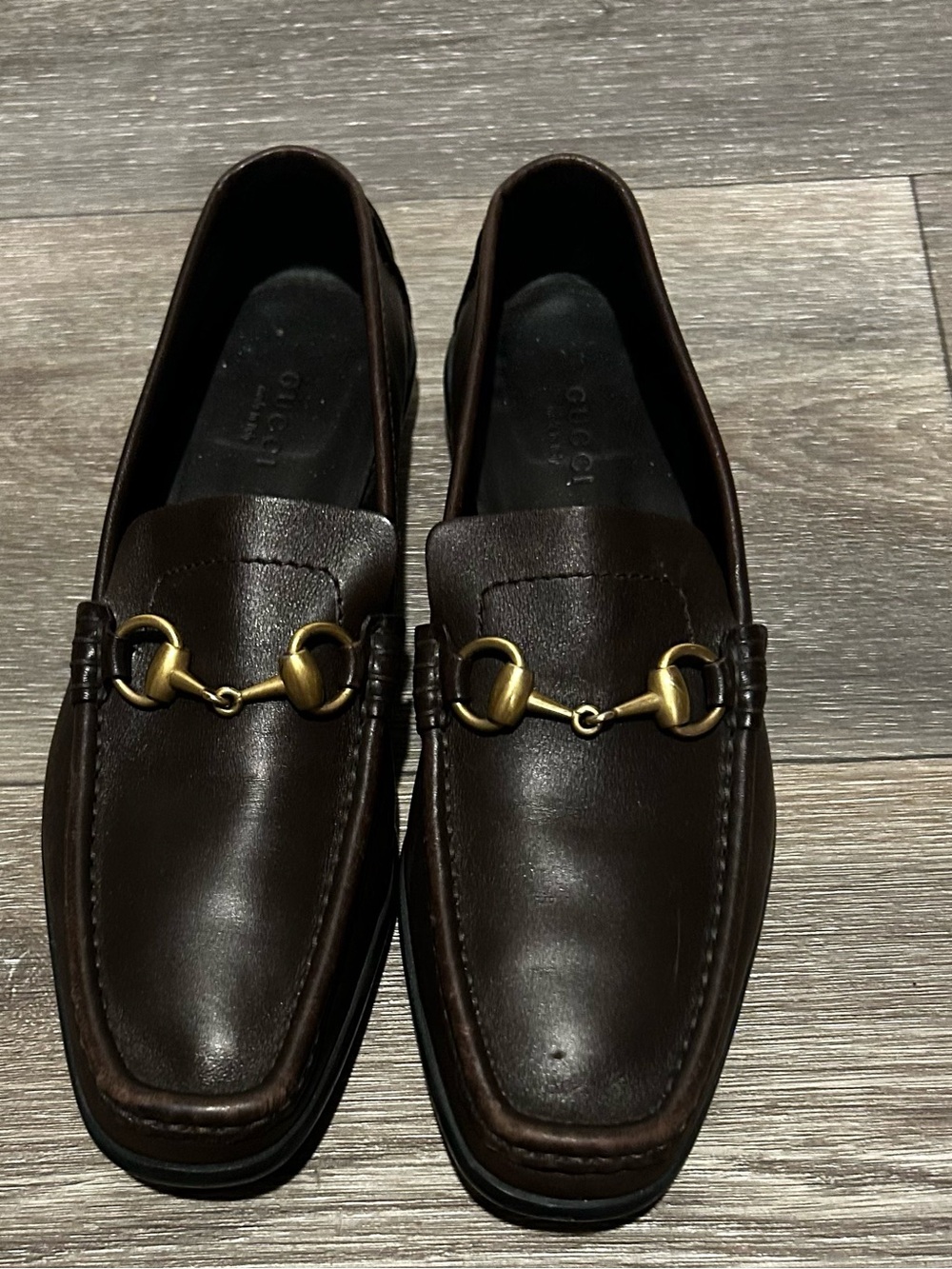 Gucci Dark Brown Leather Horsebit Loafers with Gold Hardware - Picture 13 of 13